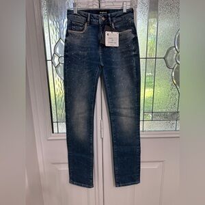 Desigual straight leg Bling Jeans size 24 NWT